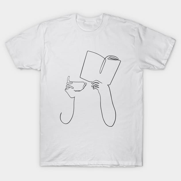 Book & coffee T-Shirt by Printable Muse